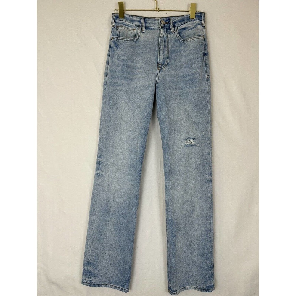 Frame Jeans Le Jane High Rise Straight Leg Women's 27 Winslow Cotton Light Blue